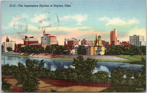 The Impressive Skyline of Dayton Ohio OH Vintage Postcard D-10 - Picture 1 of 2