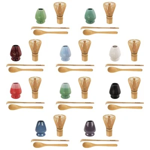 BambooMN Matcha Tea Whisk Set - Four-Piece Set - 10 Colors Available - Picture 1 of 28