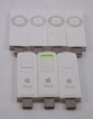 Lot of 7 IPod Shuffle 1st Gen White A1112 (1GB) For Parts READ - Image 1 of 3