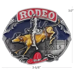 Belt Buckle Multicolor Bull Riding Rodeo - Picture 1 of 1