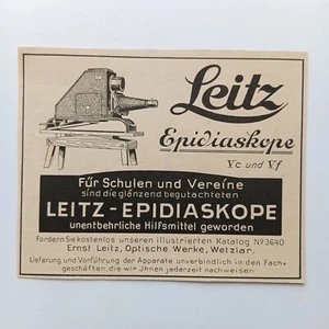 1929 Leitz Epidiaskope Optische Werke Wetzlar Werbeanzeige Werbung Reklame - Picture 1 of 1