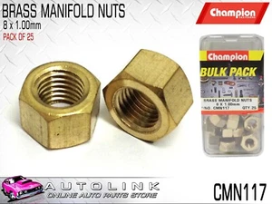 CHAMPION CMN117 BRASS MANIFOLD NUTS M8 x 1.00 - PACK OF 25 - Picture 1 of 3