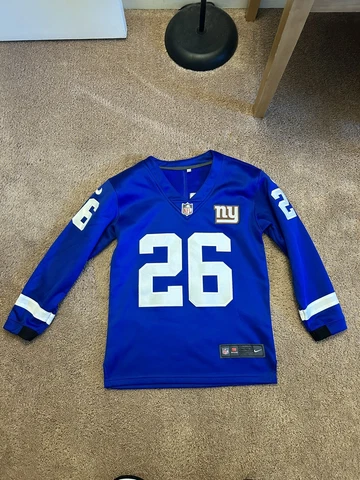 New York Giants Saquon Barkley #26 Thermal Long Sleeve Home Jersey Women’s Small Cover