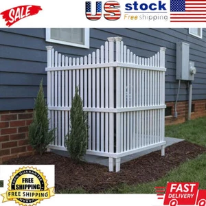 Outdoor No Dig Privacy Screen Enclosure for Garbage Bins Air Conditioners Vinyl - Picture 1 of 10