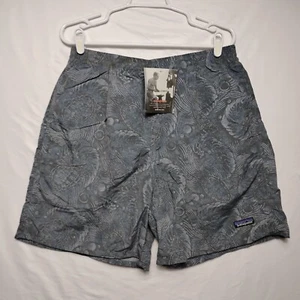Vintage Patagonia NWT Baggies Long Shorts Swim Trunks New Blue Turtles Waves - Picture 1 of 6
