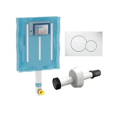 GEBERIT CASSETTA INCASSO COMPLETA  CON PLACCA SIGMA 01 BIANCA - Immagine 1 di 4