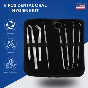 Kit de higiene dental conjunto de herramientas dentales kit de limpieza conjunto de sondas de limpieza dental - Imagen 1 de 9
