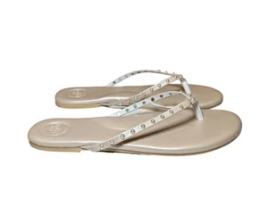 Solei Sea Indie Perla Metallic Pearl Thong Flip Flops Sandals Size 10 - Picture 1 of 6