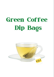 Pure natural Green coffee powder now in dip bags with herbal benefits 25 bags.