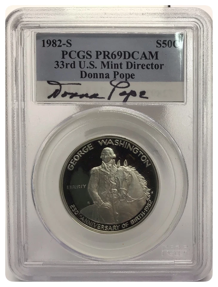 1982-S PCGS PR69DCAM 33rd US Mint Director Donna Pope Commemmorative Half Dollar - Image 1 of 1