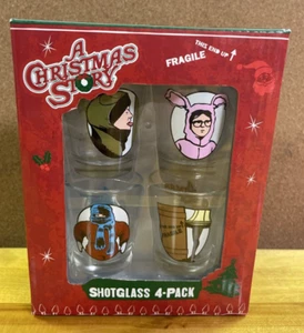 A Christmas Story 4 Pack of Shot Glasses - Holiday Set Take A Shot Singalong NEW - Picture 1 of 13