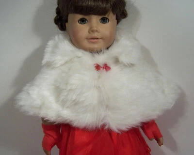 UNBRANDED (BOX-934) White Faux Fur Cape Over Shoulder Coat Doll Clothes For 18” American Girl (Debs)