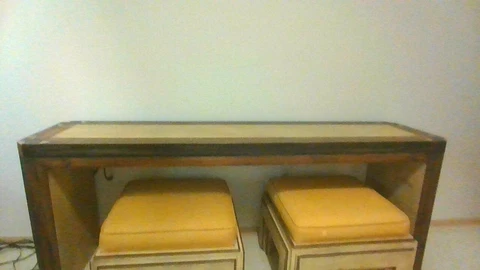 Phyllis Morris vintage console table and two stools Cover