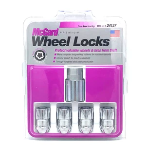Set of 4 Mcgard Acorn Cone Seat 12M x 1.5RH  Wheel Locks & Dual Hex Key 24137 - Picture 1 of 4