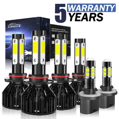 For Pontiac Aztek 2001-2005 4-Sided LED Headlight High Low Beam KIT + Fog Lights - Image 1 of 4