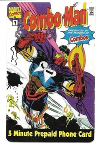 1996 Combos Marvel Combo Man Phone Card - Picture 1 of 2