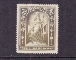 MALTA 1899 QV 2/6 OLIVE-GREY SG34 LMM CAT £50 - Picture 1 of 2
