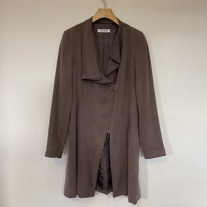 Bianca Spender Coat Sz 14 Brown Lined Pockets Made in Australia - Picture 1 of 10