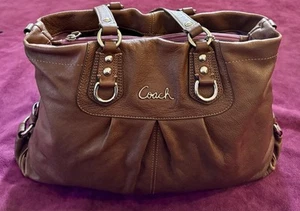 Coach Ashley Brown Leather Convertible Satchel Shoulder Handbag/F15513 - Picture 1 of 23