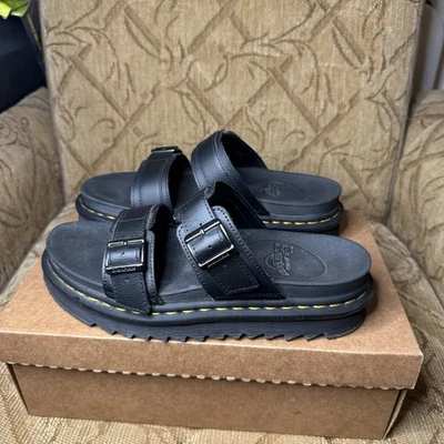 Dr. Martens Myles Brando Leather Buckle Slide Sandals Men’s 9 Excellent - Image 1 of 4