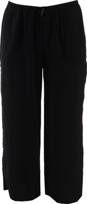 WynneLounge Washed Satin Pull-On Wide-Leg Lounge Pant BLACK M NWOT (605) - Image 1 of 4