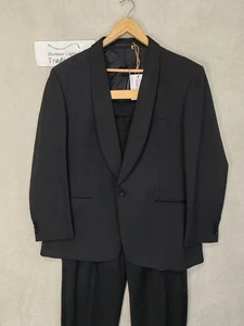 Pierre Cardin Dinner Suit Jacket/Trousers/Mens 42 R 36 W 32 L Black Wedding Work - Picture 1 of 15