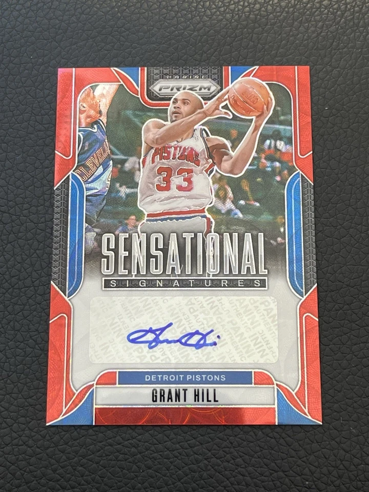 Autógrafos rojos Panini Prizm Choice Grant Hill Sensational Signatures 2024-25 Salón de la fama Foto 1 de 2