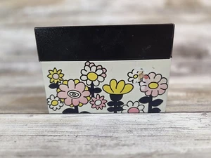 Vintage Ohio Kunst schwarz-weiß Metall Rezept Box Halter Blumen 70er - Bild 1 von 15