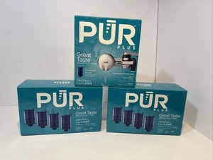 PUR PLUS FAUCET WATER FILTER PFM200 SILVER Used + 6 EXTRA FILTERS NEW - Picture 1 of 5