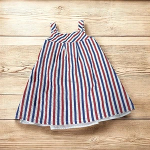 Tommy Bahama Seersucker Red White Blue July 4 Patriotic Dress Lined Girl's Sz 5 - Picture 1 of 5