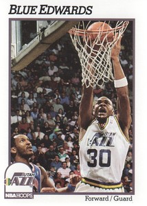1991-92 NBA Hoops Basketball #208 Blue Edwards UER