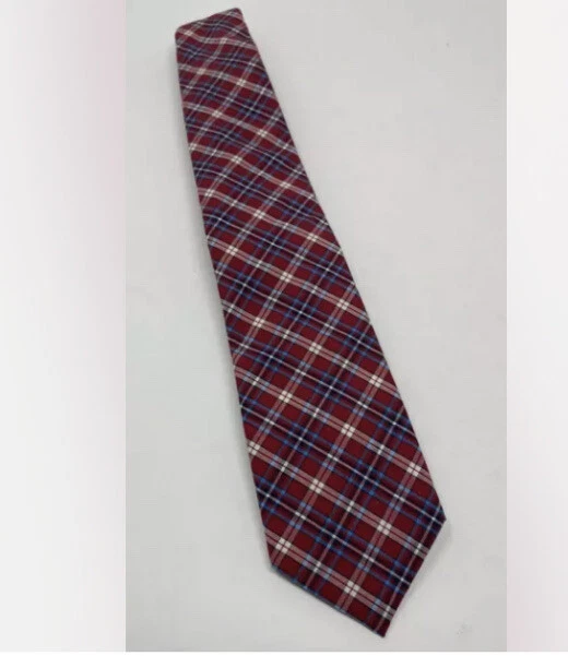 Corbata de algodón Jack Spade Warren Street roja, azul, blanca a cuadros 100 % algodón Foto 1 de 3
