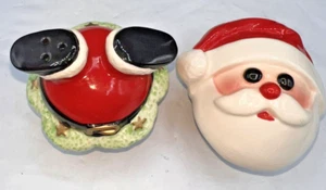 Appletree Santa Claus Cupcake Ceramic Salt and Pepper Shaker Set Holiday Table - Picture 1 of 8