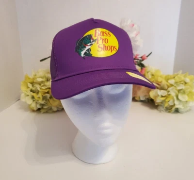 Logo Bass Pro Shops ~ Juvenil ~ Sombrero de malla con cierre a presión Pesca y aire libre ~ Púrpura ~ Nuevo Foto 1 de 4