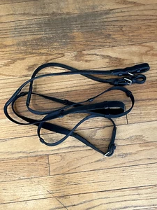 Nunn Finer Sure Grip Reins with Leather Hand Stops - Black - Picture 1 of 4