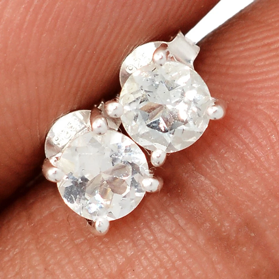 Cuarzo Cristal Natural - Pendientes Brasil Plata 925 Joyería CE47751 Foto 1 de 1