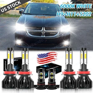 LED Headlight Hi/Low Fog Light Bulbs For Dodge Grand Caravan 2015 2016 2017 2018 - Picture 1 of 12