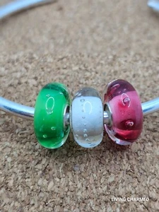 AUTÉNTICAS BURBUJAS VIDRIO MURANO CUENTAS DIJES PLATA ESTERLINA 925 - Imagen 1 de 4