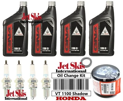 Honda Shadow 1100 Spirit Sabre Aero Ace 1100 Oil Change Kit w/ NGK Spark Plugs - Image 1 of 4