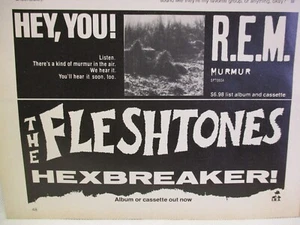 R.E.M. REM Murmur & The Fleshtones Hexbreaker! IRS Schallplattenanzeige 1983 Vintage Print - Bild 1 von 1