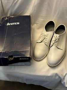 Bates Lites Oxford Naval Uniform Shoes White Leather Lace Up US Navy Men's 9 3E - Picture 1 of 5