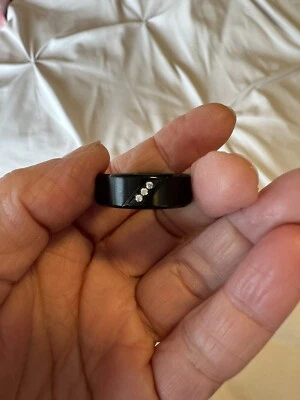 Jared Men's Diamond Band 1/20 ct tw Black Stainless Steel 8mm Size 11 - Image 1 of 4