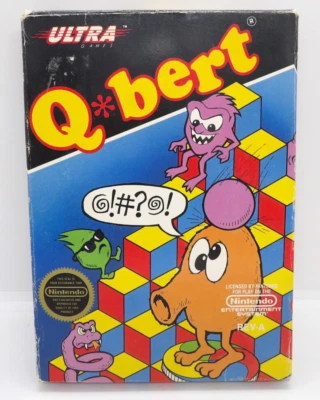 Q*bert (Nintendo Entertainment System, 1989) NES Complete CIB Tested Good Label - Image 1 of 4