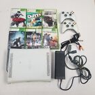 Microsoft Xbox 360 Pro System Bundle 60GB White Console 6 Game Lot 2 Controllers