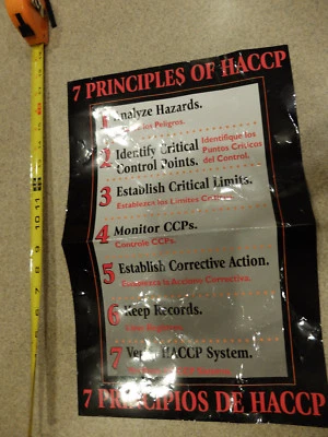 Workplace Safety and Educational Poster, 7 Principals of HACCP, 11" x 17"  - Image 1 of 4