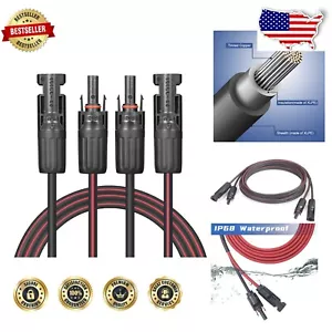 Flexible 40ft Copper Solar Cable with Reinforced Connectors - Heavy Duty Use - Picture 1 of 8