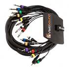 Câble multicœur 8 voies 3 m 6,35 mm 1/4 pouces prise mono pour métier à tisser phono / effets patch RCA