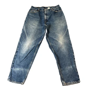 Vintage Levi's 550 Jeans 32 28 Relaxed Tapered Whiskers Fade Wash Blue Red Tab - Picture 1 of 12