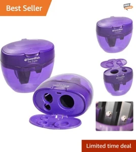 Stylish Purple Pencil Sharpener with Three Holes for Clean & Safe Sharpening - Picture 1 of 10