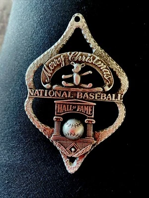 National Baseball Hall Of Fame By Nicholas Gish Pewter Merry Christmas Ornament - Image 1 of 4